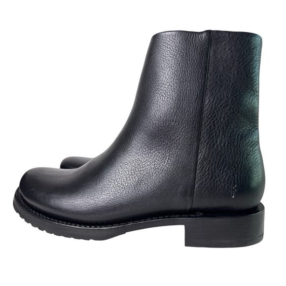 Frye Boot Veronica Inside Zip Ankle 6" Women's 9.5 M Black Leather Round Toe - Picture 3 of 10